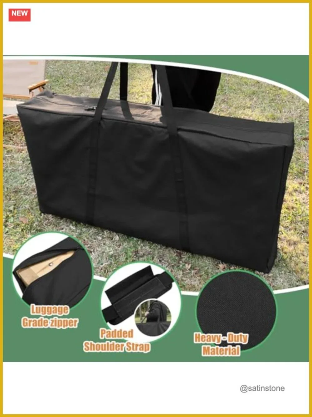 Heavy-Duty Cornhole Carrying Case for 2 Regulation Boards, Waterproof Tote with